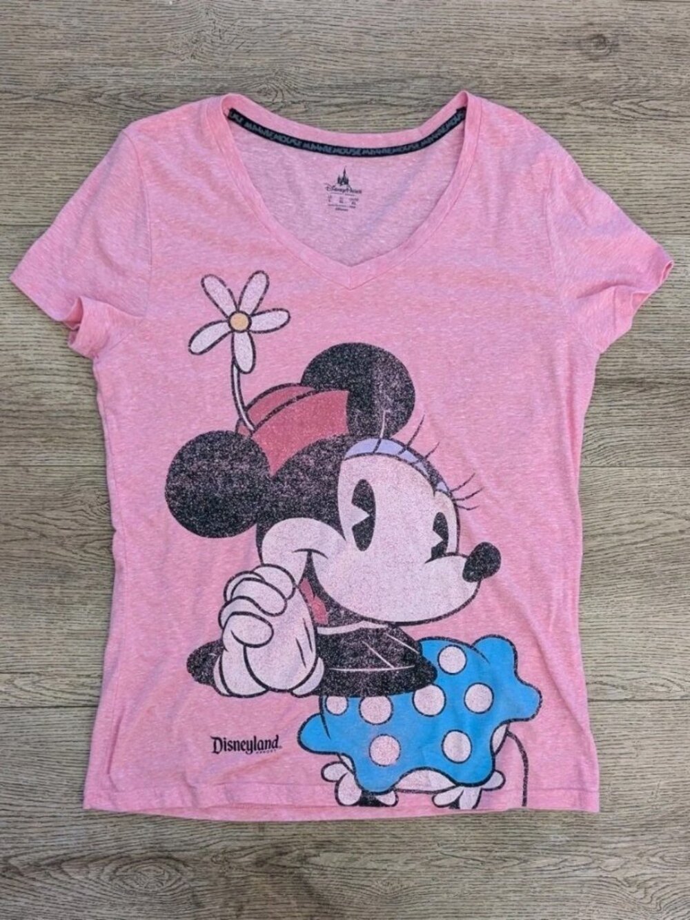 Disneyland Resort Minnie Mouse Short Sleeve T-Shirt Pink Vintage Style XXL
